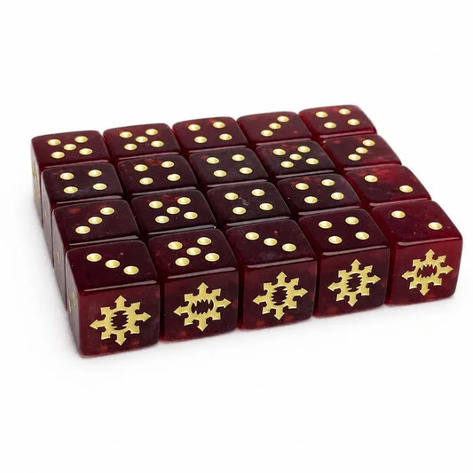 Blood Eater Red Gold Resin Dice