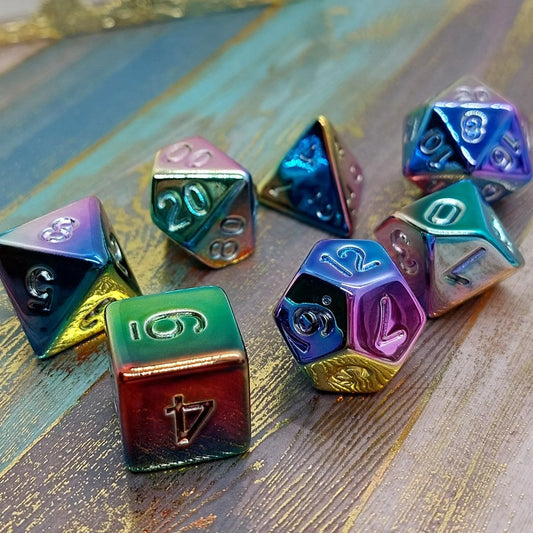 Liquid Metal Fantasy Tabletop RPG Dice Set