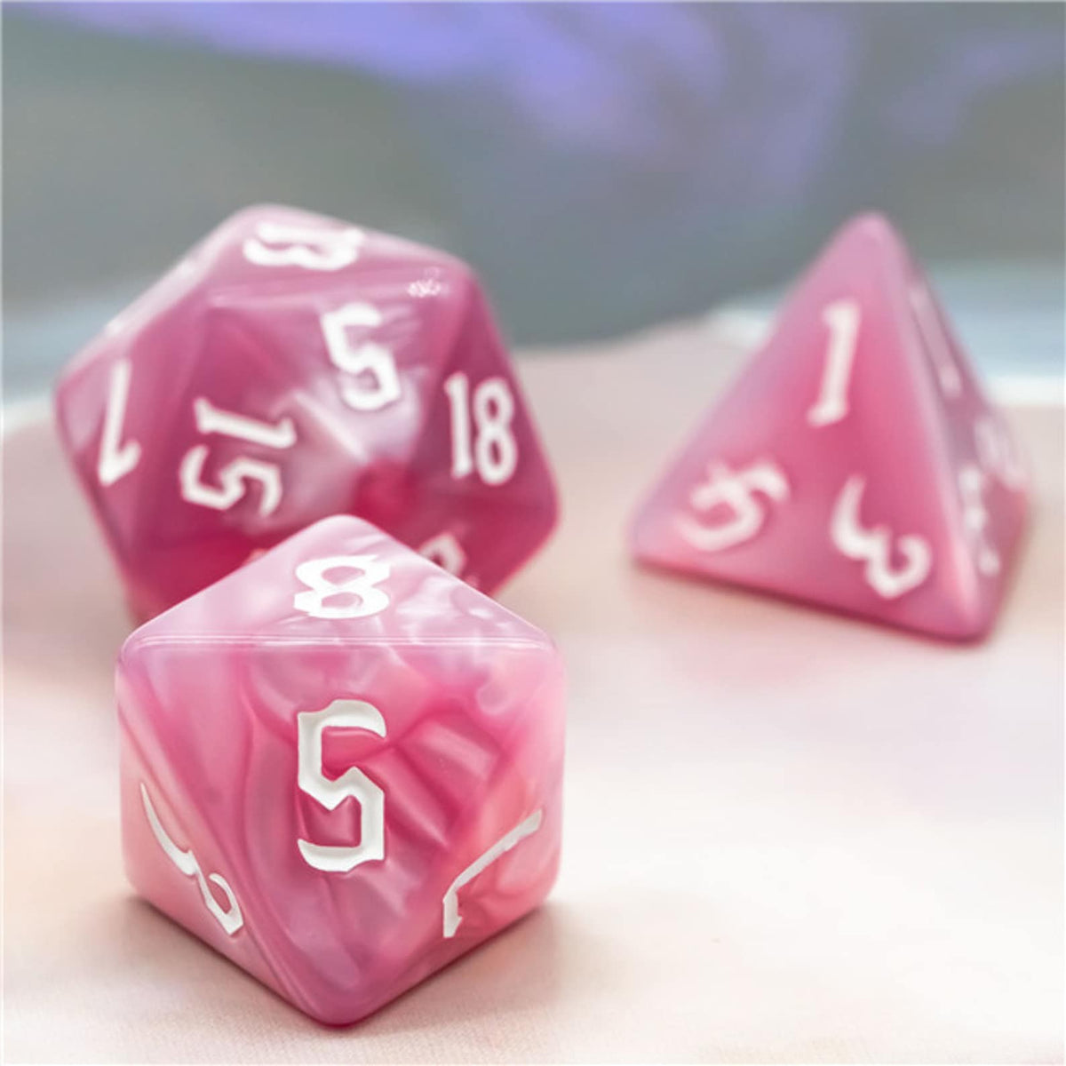 Rose Pink  Macaron Dice Set