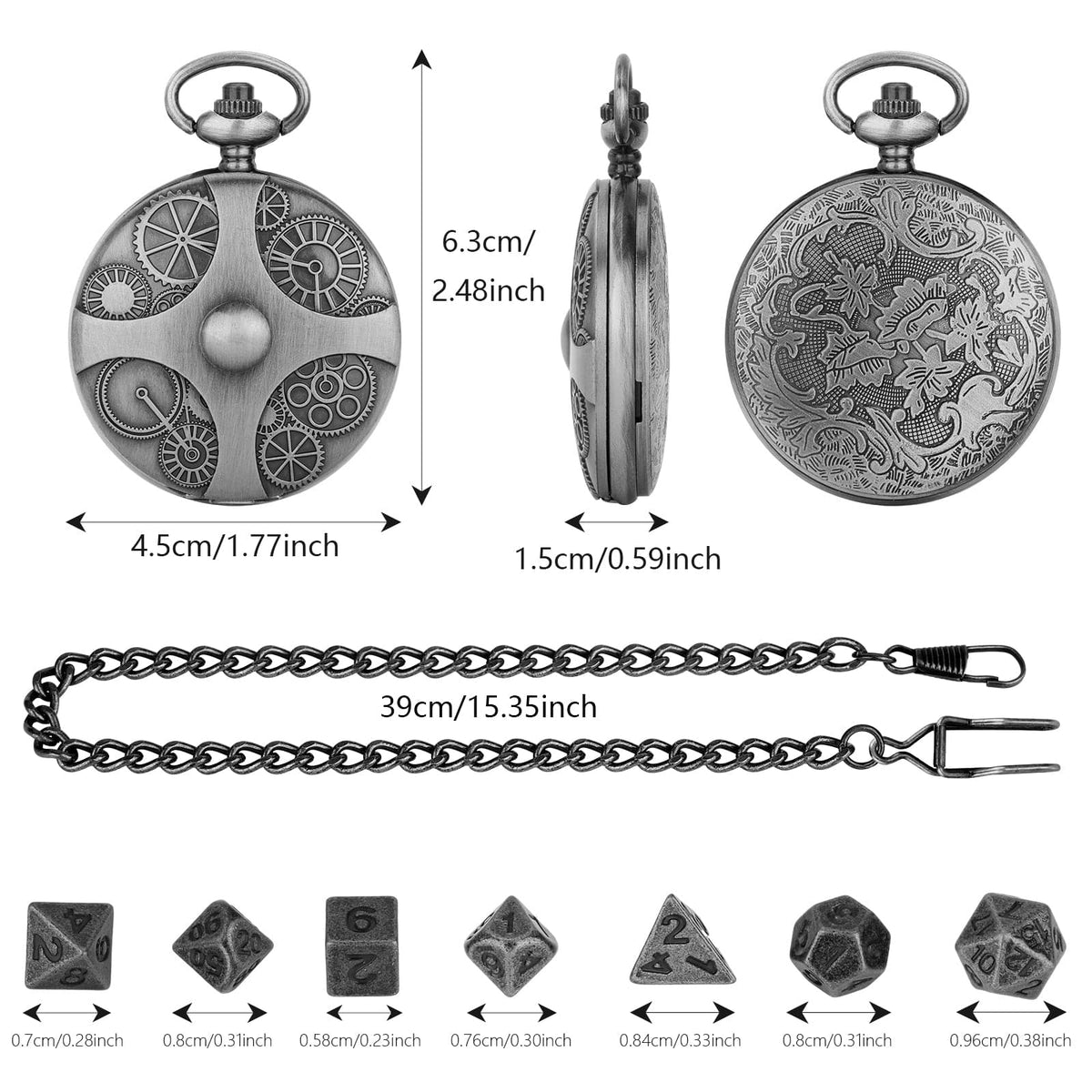 Steampunk Pocket Watch Dice Set