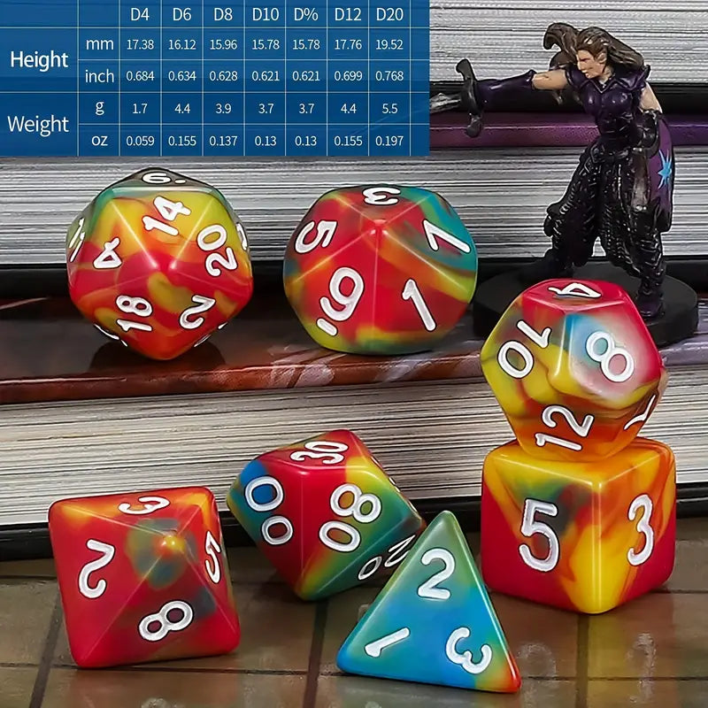 Rainbow Dice Set