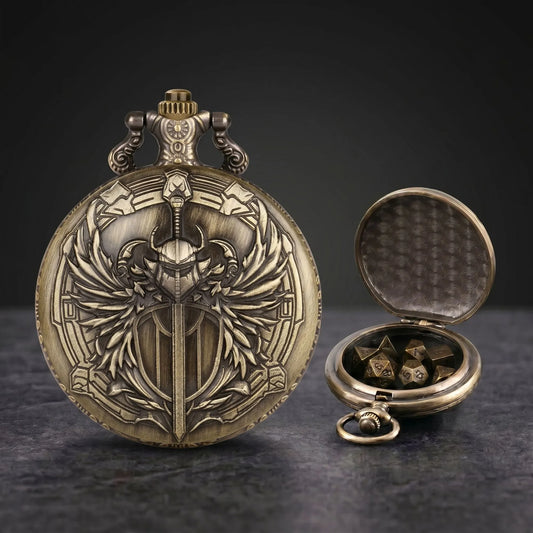 Sword with Shield Pocket Watch Dice Set