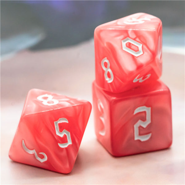 Red Macaron Dice Set