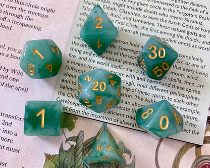 Jade Dragon Fantasy Tabletop RPG Dice Set