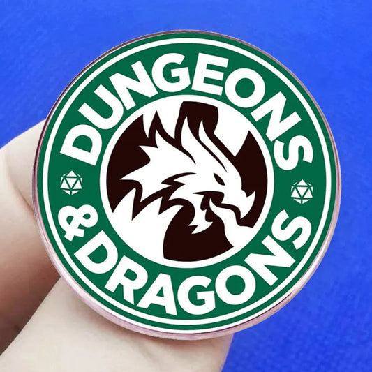 Fantasy Tabletop RPG Brooch Dice Game Cartoon Pin