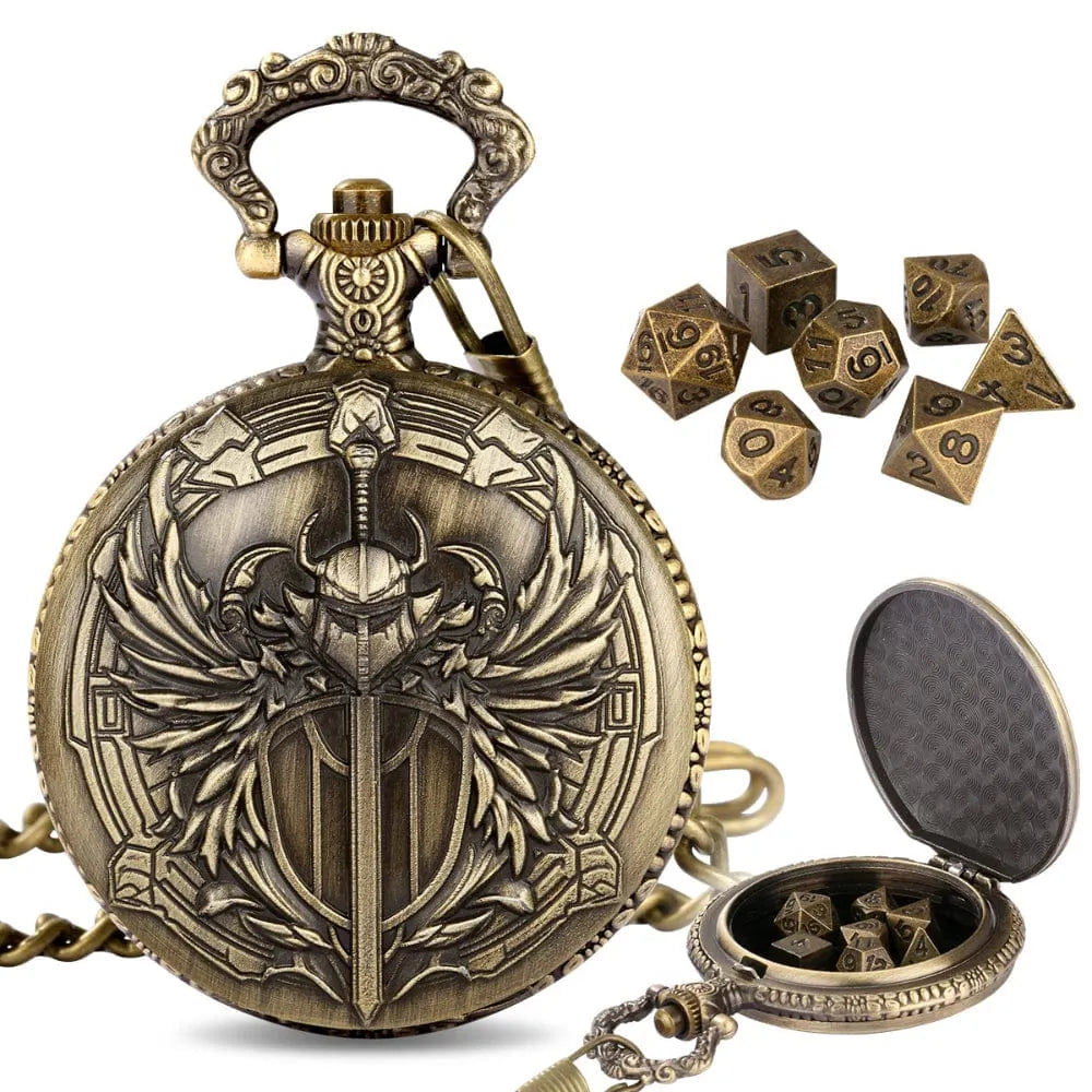 Sword with Shield Pocket Watch Dice Set