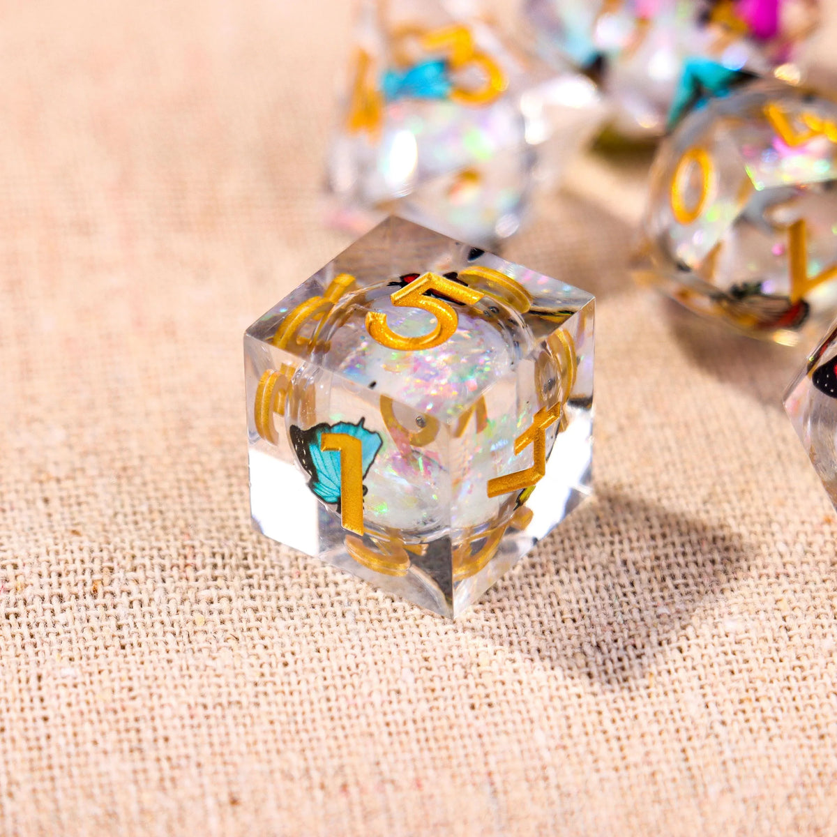 Translucent Butterfly Dice Set