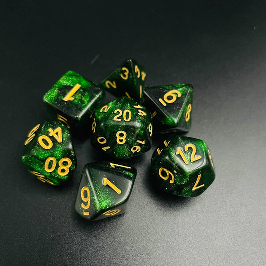 Dark Forest Fantasy Tabletop RPG Dice Set