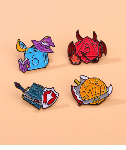 New Fantasy Tabletop RPG Dice Demon Cowboy Badge