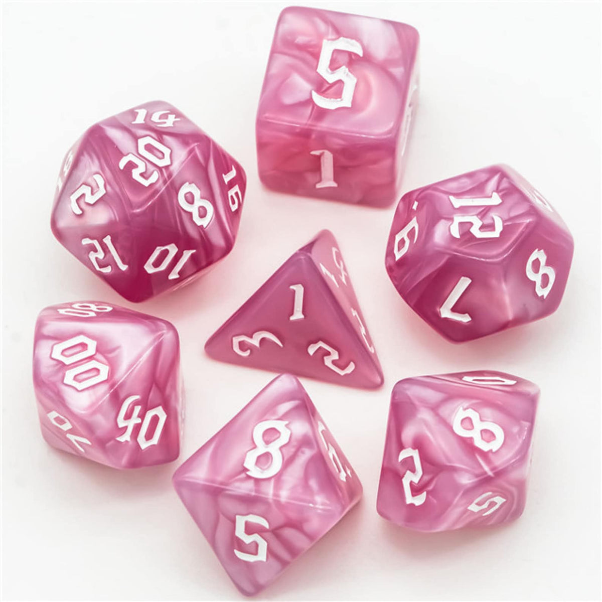 Rose Pink  Macaron Dice Set