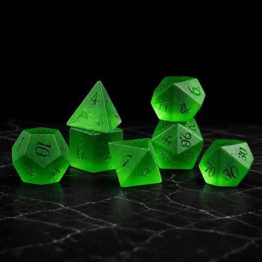 Verdant Fracture - Gemstone Dice Set