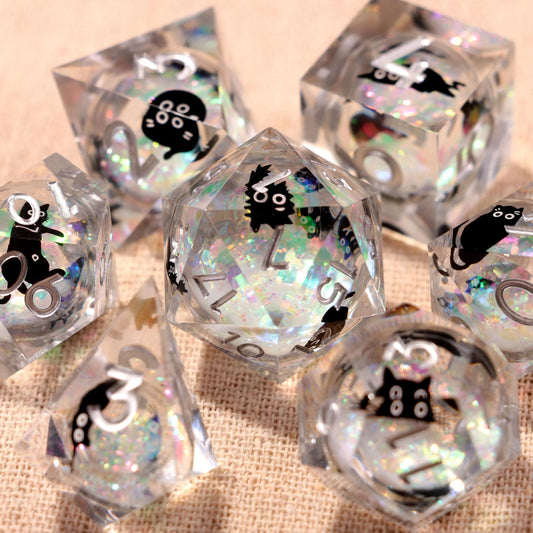 Holographic Liquid Core Dice Set