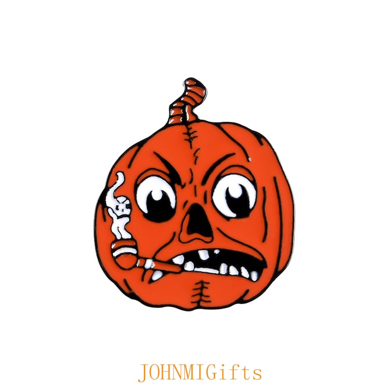 Pumpkin Ghost witch pin