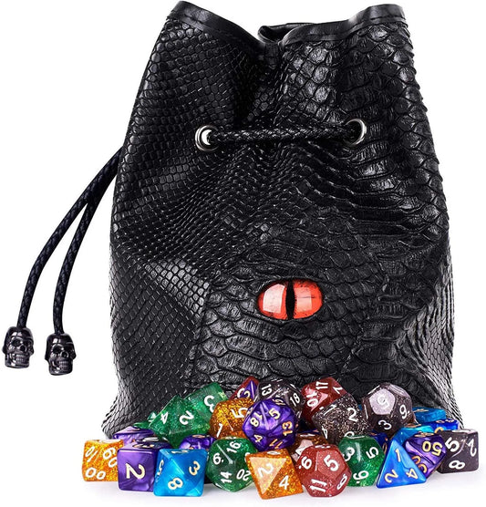 Fantasy Tabletop RPG Dragon Eye Dice Bag (Random Color)