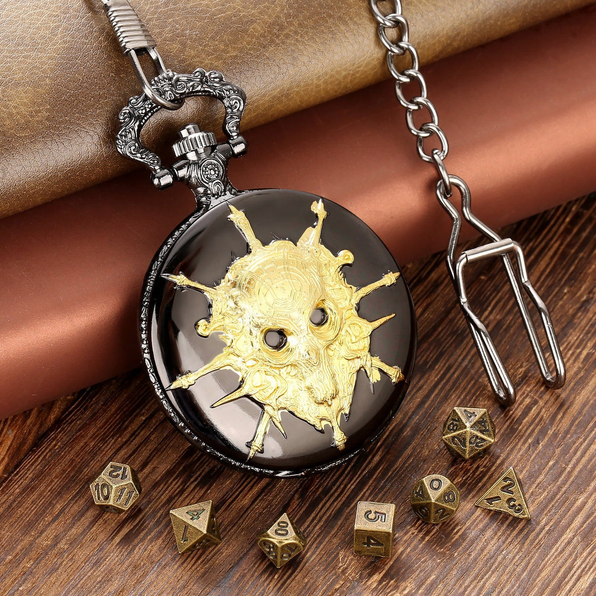 Skull Pocket Watch Dice Set