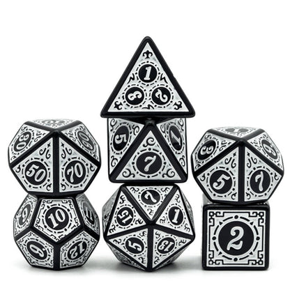 Roaring 20s : White Lattice | Stylized Acrylic Fantasy Tabletop RPG Dice Set