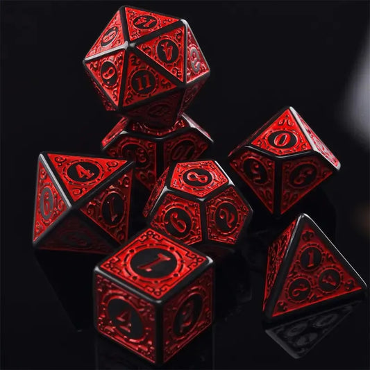 Antique Red Fantasy Tabletop RPG Dice Set