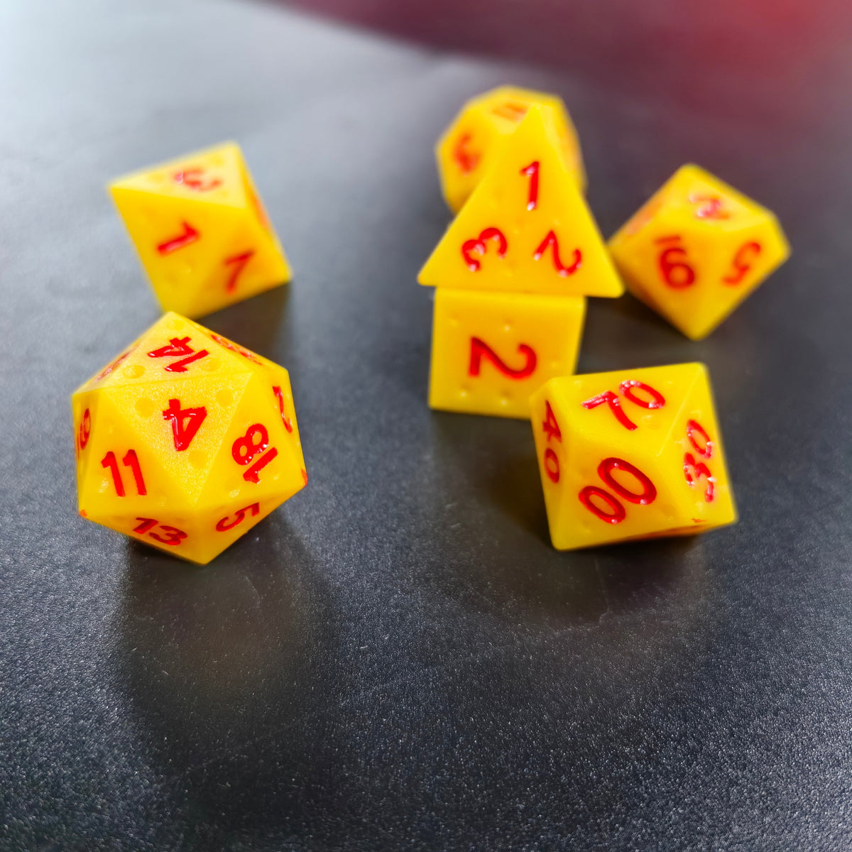 Cheese Dice Set (Red Font)