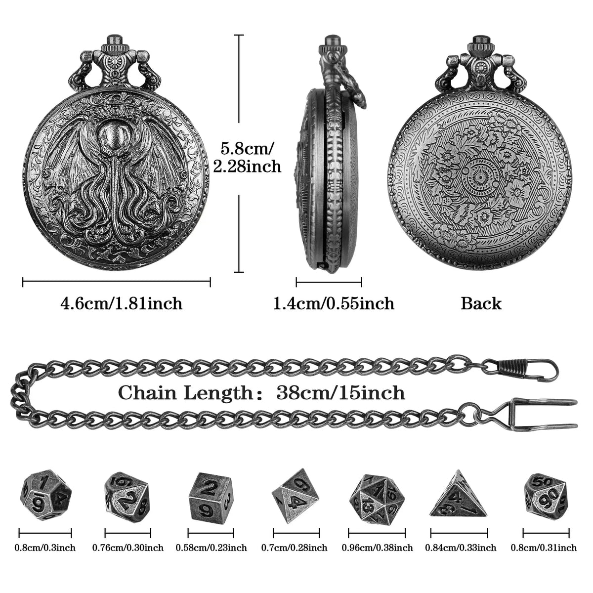 KRAKEN RELIC POCKET WATCH DICE SET