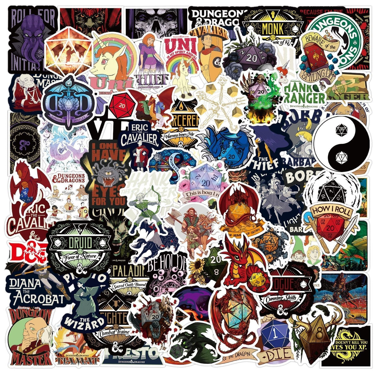50 PCS Fantasy Tabletop RPG Stickers