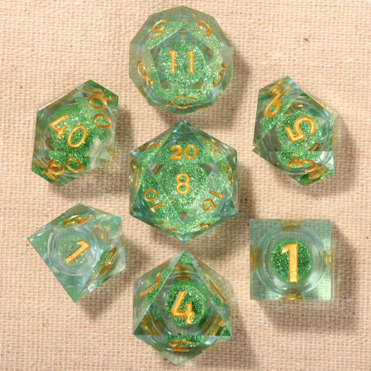 Emerald Essence Liquid Core Dice Set