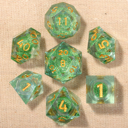 Green Shimmer Liquid Core Dice