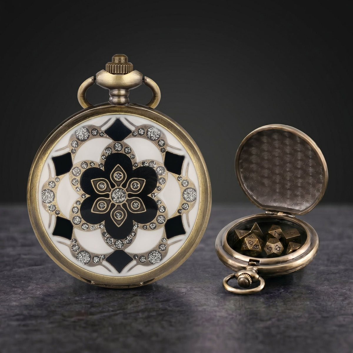 Mandala Pocket Watch Dice Set