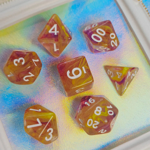 Misty Purple-Gold Dice Set