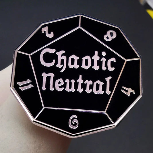 Chaos Neutral Individualist D&D Fantasy Tabletop RPG Badge Enamel Pin Brooch
