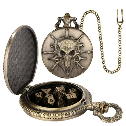 Skull Pocket Watch Dice Set