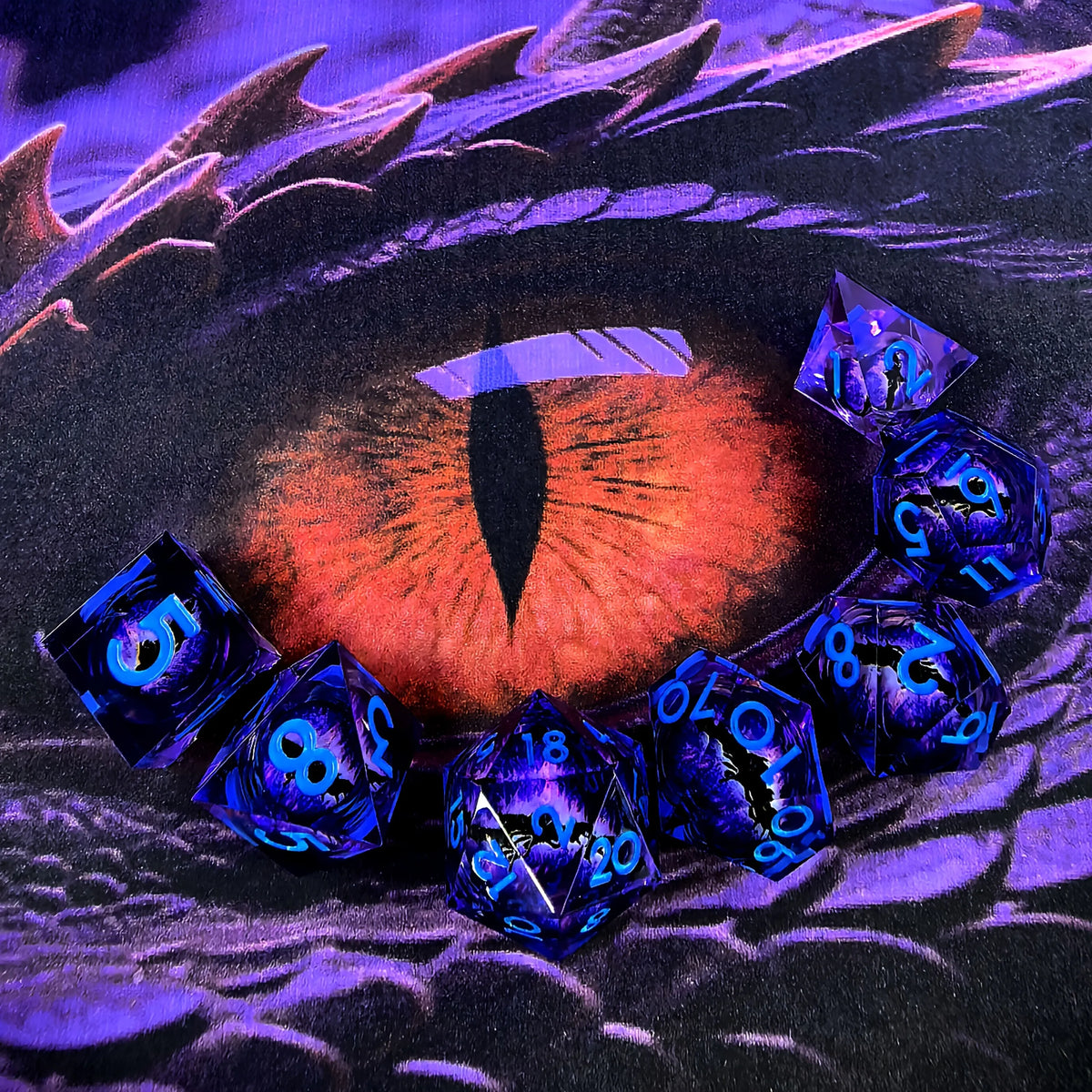 Dragon Eye Fantasy Tabletop RPG Sharp Resin Liquid Dice