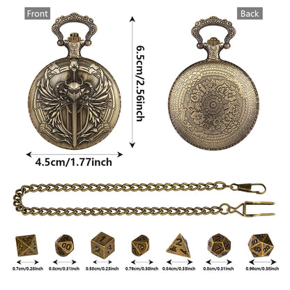 Sword with Shield Pocket Watch Dice Set