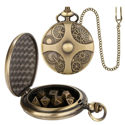 Steampunk Pocket Watch Dice Set