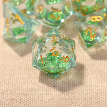 Green Shimmer Liquid Core Dice