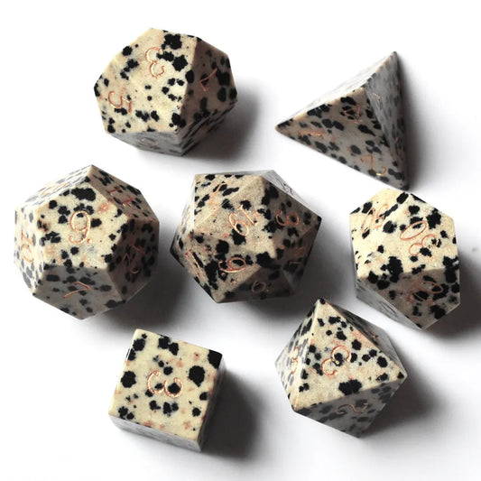 Spotted Stone Gemstone Dice Set