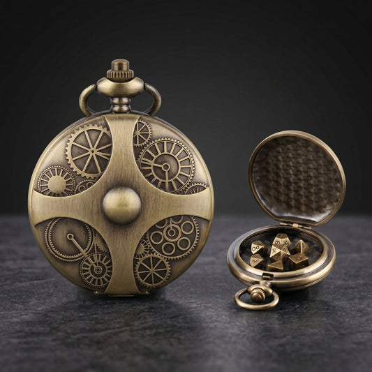 Steampunk Pocket Watch Dice Set
