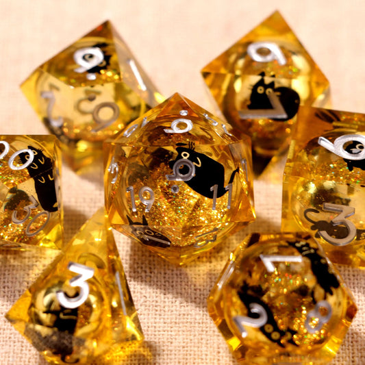 Gold Liquid Core Dice Set