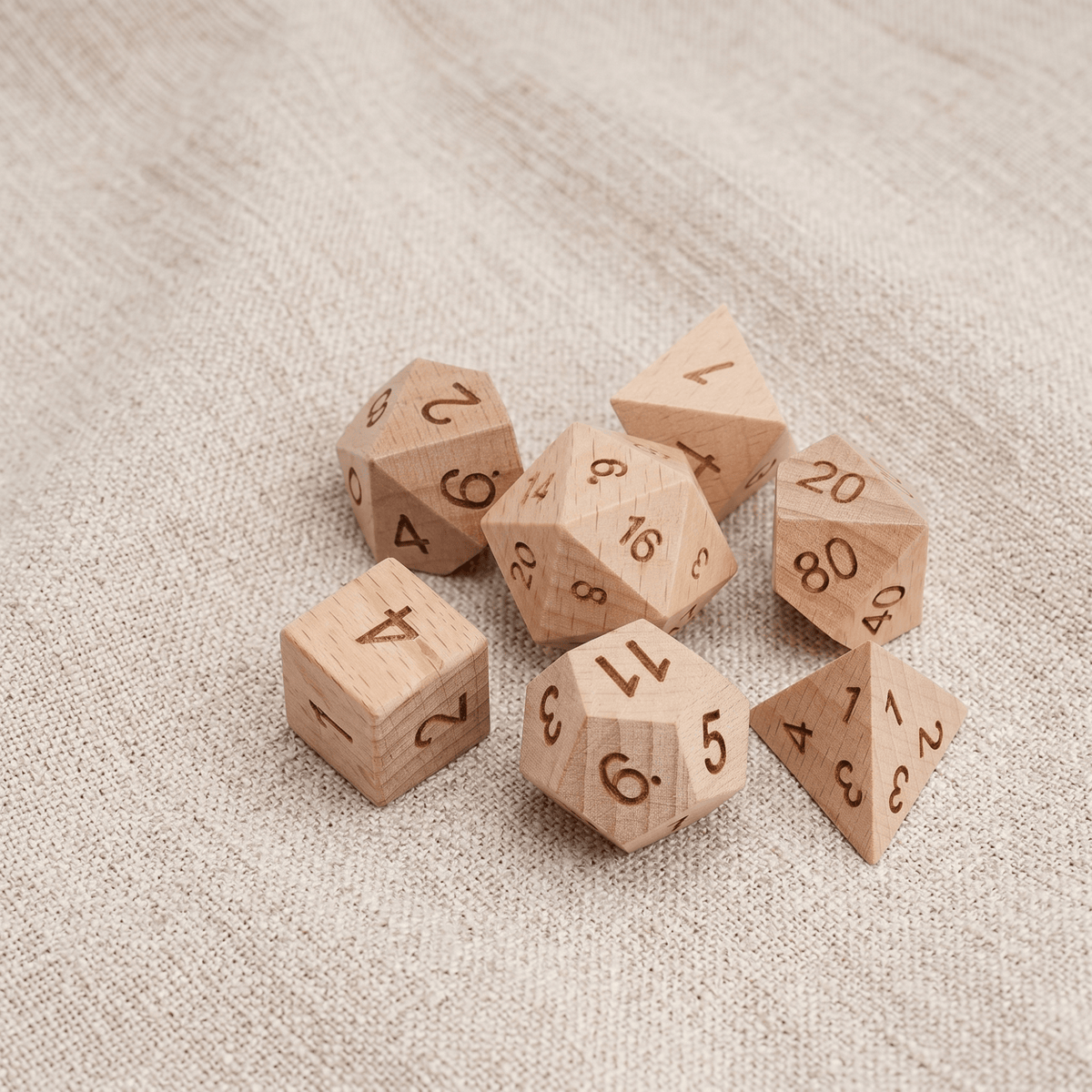 Beechwood - Wood Dice Set