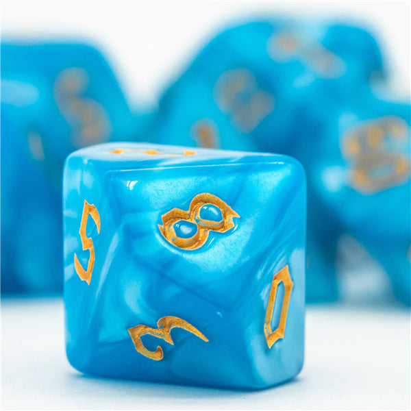 Blue Macaron Dice Set