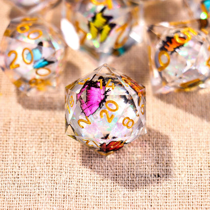 Translucent Butterfly Dice Set