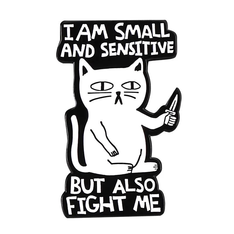 Snarky Cat - I'm Fine - It's Fine - Everything's Fine - D20 Enamel Pin