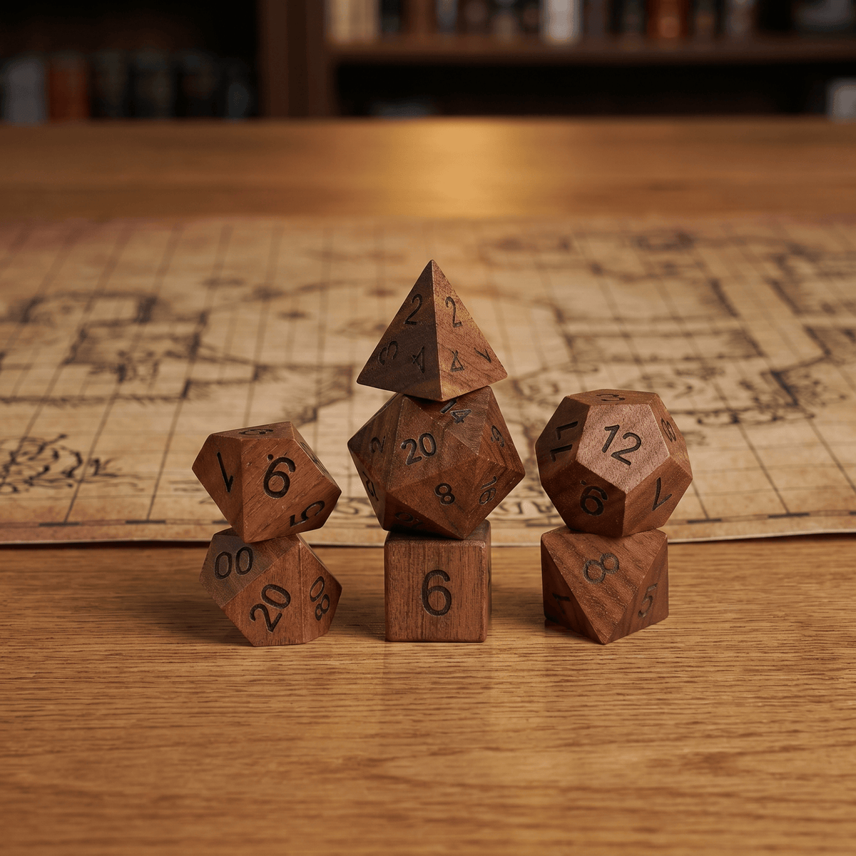 Rosewood - Wood Dice Set