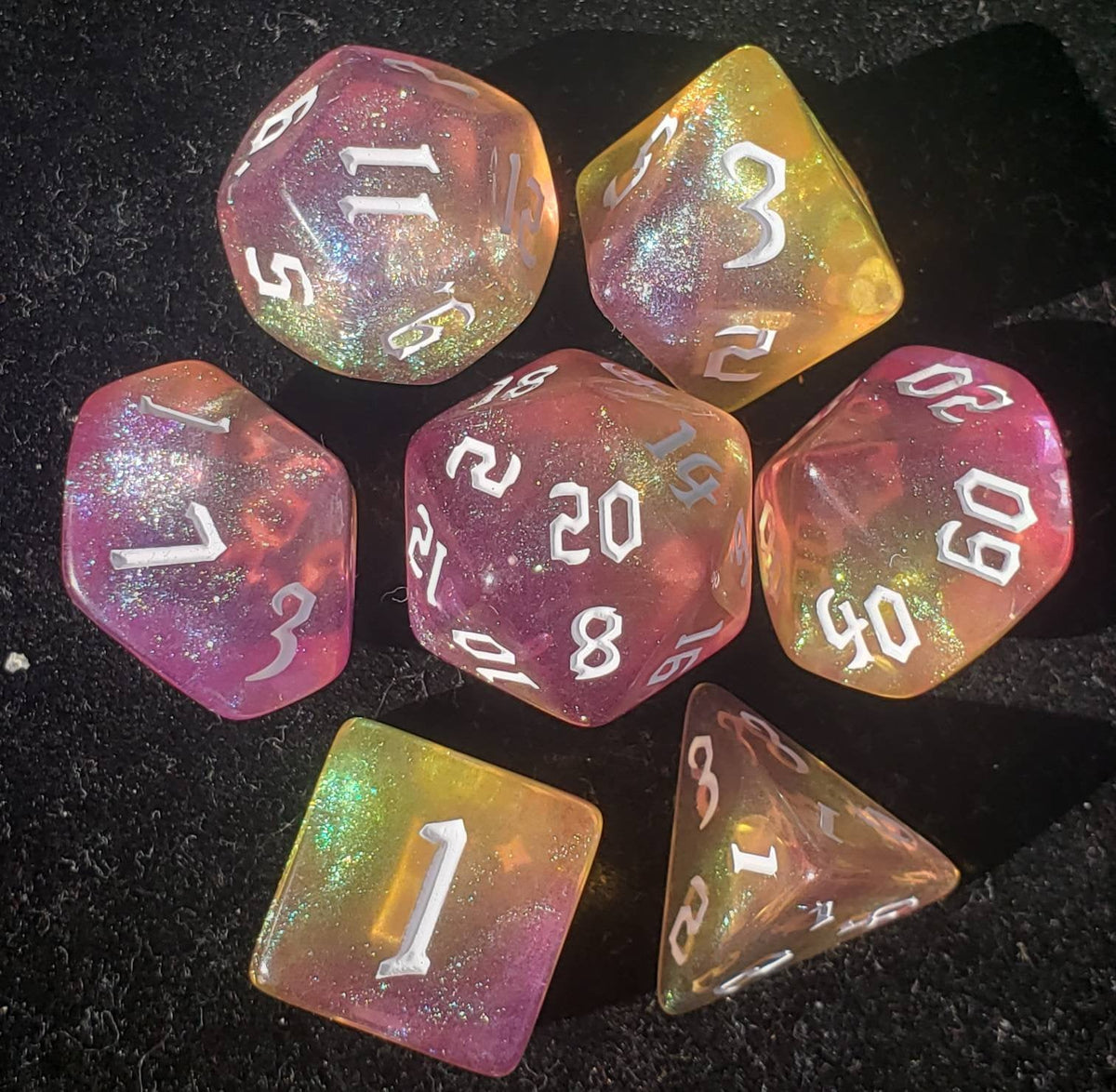 Dragonfly - Yellow & Purple Skimmer Dice Set