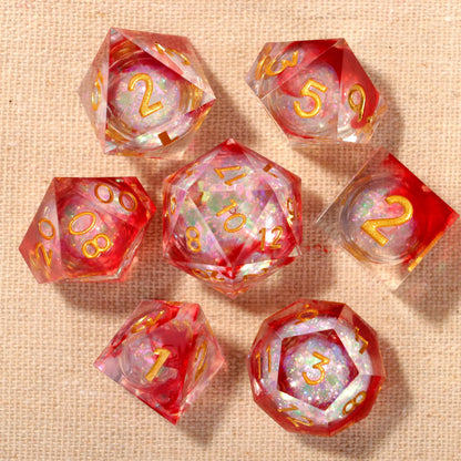 Blush Stardust Liquid Core Dice Set