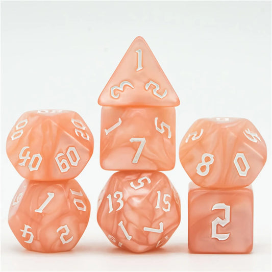 Peachy Macaron Dice Set