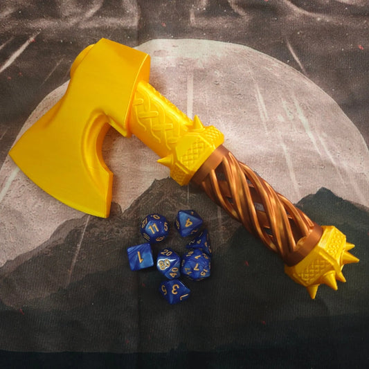 Medieval Axe-Shaped Dice Storage Box + Give away a Mystery Dice Set (Random Color)
