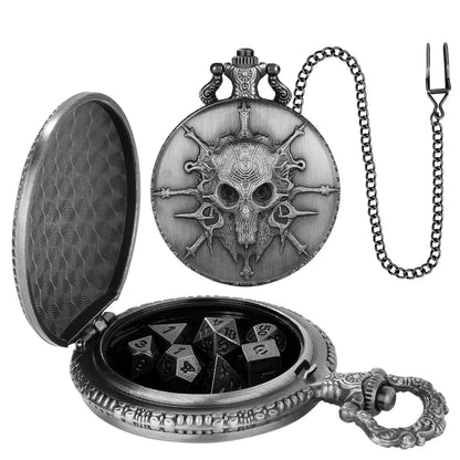 Skull Pocket Watch Dice Set