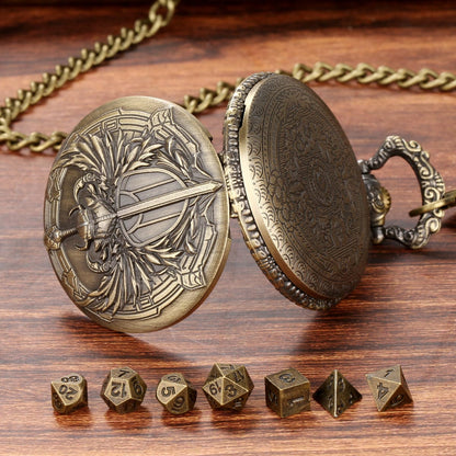 Sword with Shield Pocket Watch Dice Set