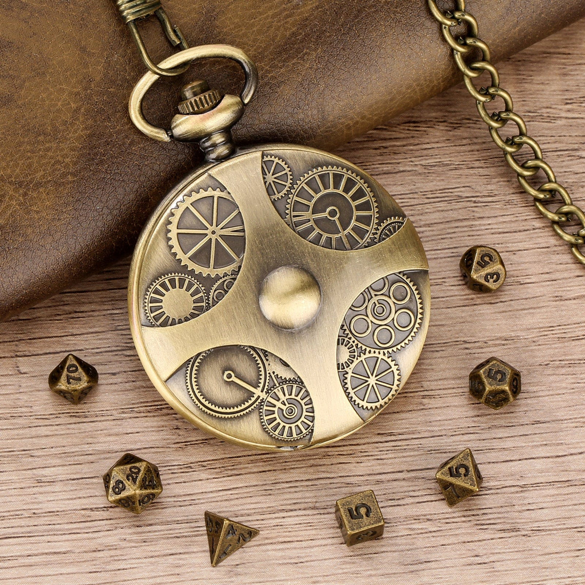 Steampunk Pocket Watch Dice Set