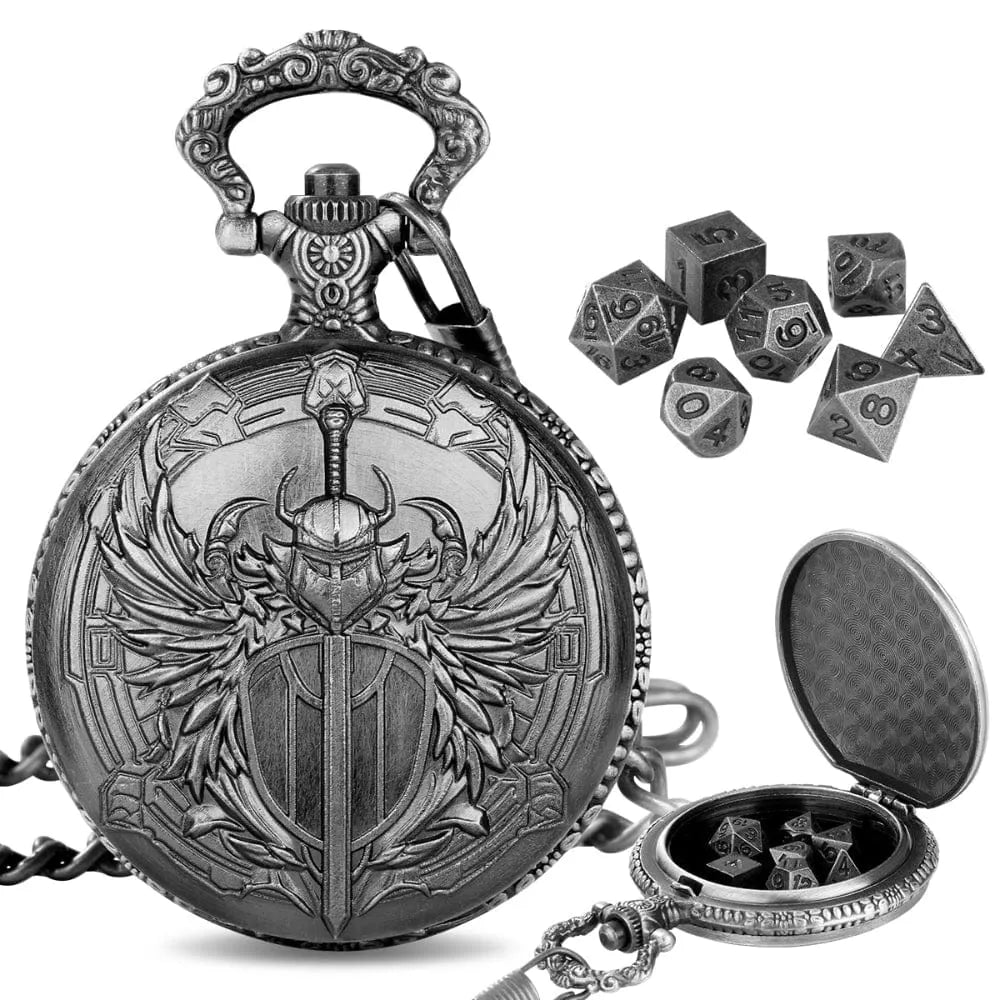 Sword with Shield Pocket Watch Dice Set